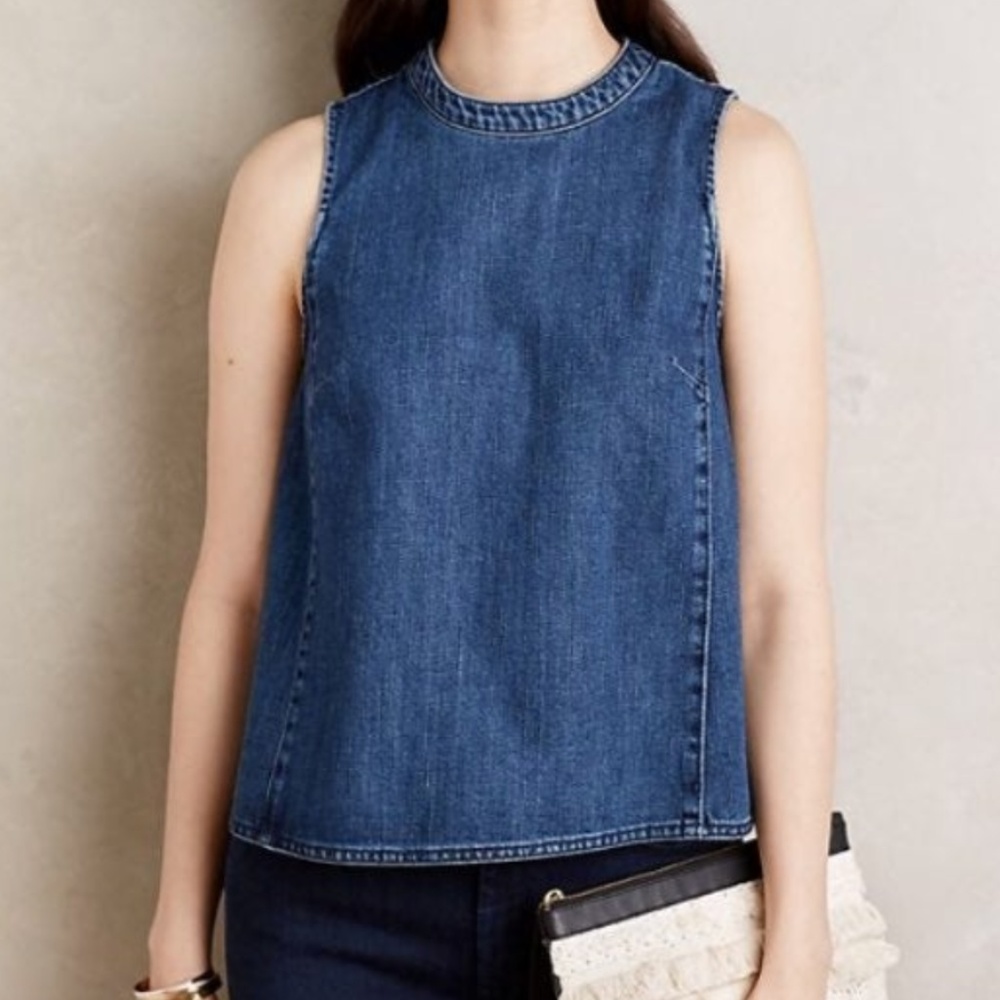 ‼️FINAL DAY‼️ Anthropologie Denim Swing Tank